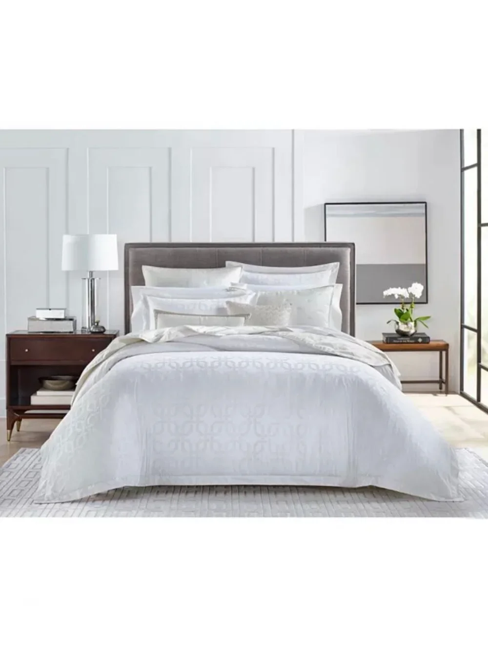 Hotel Collection Fresco Jacquard 525-Thread Count 5 Pc Duvet Cover Set